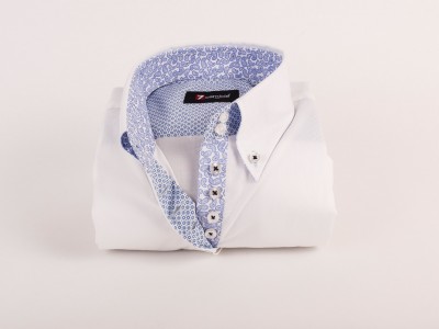 Cămaşă femei Croi tip Slim Fit cu Guler button-down cu 2 şi 7 nasturi Popeline stretch Alb