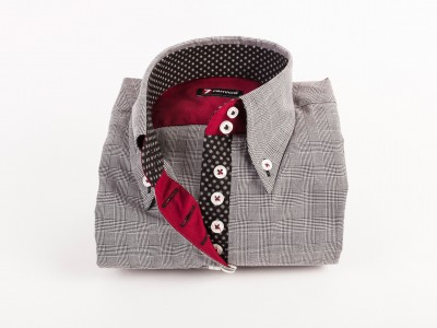 Cămaşă femei Croi tip Slim Fit cu Guler button-down cu 2 şi 7 nasturi Bumbac Gri