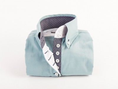 Cămaşă femei Croi tip Slim Fit cu Guler button-down cu 2 şi 7 nasturi Bumbac-poliester Turcoaz