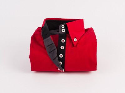 Cămaşă femei Croi tip Slim Fit cu Guler button-down cu 2 şi 7 nasturi Popeline Roșu