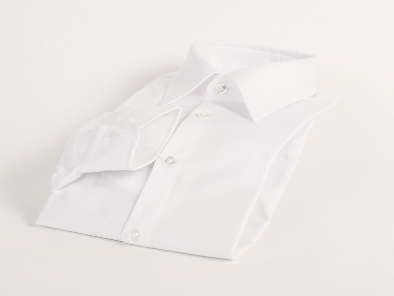 Cămaşă bărbaţi Croi tip Slim Fit cu Guler italian cu un nasture Oxford Albă