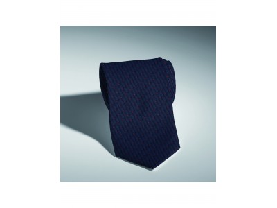 Cravată bleumarin de mătase cu imprimeu geometric, model îngust 6 cm