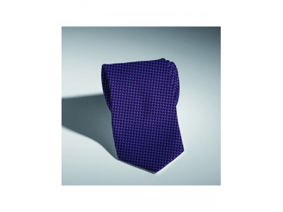 Cravată mov de mătase cu imprimeu geometric, model îngust 6 cm