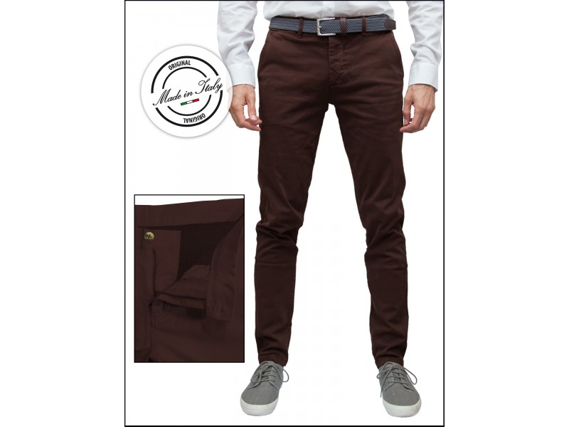Pantaloni casual pentru bărbați, maro închis